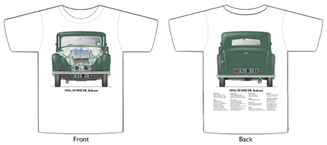 MG VA Saloon 1936-39 T-shirt Front & Back